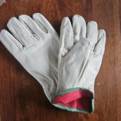 2 Pair MCR SAFETY Leather Gloves Medium Lined Glove Pigskin 3450M Keystone Thumb - Thumbnail 2