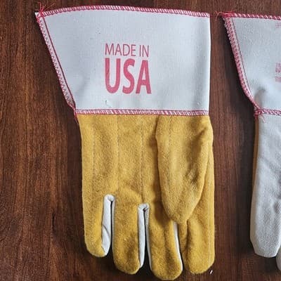 2 Pairs Cotton &Burlap Canvas Lined Work Gloves L Safety Cuff Heat Resistant New - Thumbnail 5