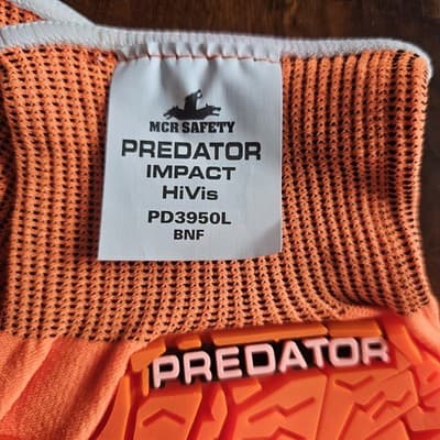 2 Pair MCR Safety Predator Impact 2 Gloves Large Hi Visibility PD3950L NEW - Thumbnail 4