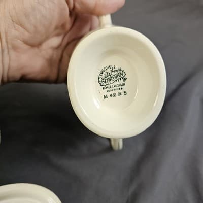 Homer Laughlin Eggshell Georgian Wheat Harvest Cream and Sugar w Lid - Thumbnail 14