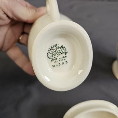 Homer Laughlin Eggshell Georgian Wheat Harvest Cream and Sugar w Lid - Thumbnail 15
