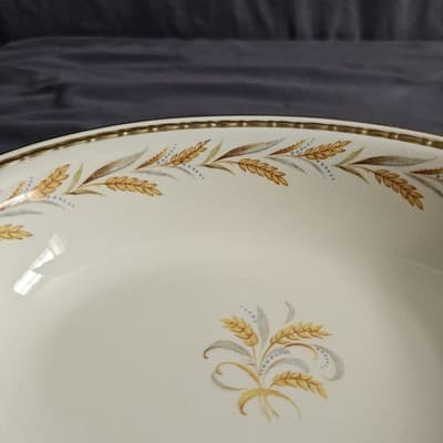 Homer Laughlin Eggshell Georgian Wheat Harvest Serving Bowl 9.5" x 7" - Thumbnail 5