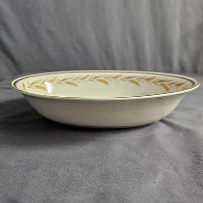 Homer Laughlin Eggshell Georgian Wheat Harvest Serving Bowl 9.5" x 7" - Thumbnail 3