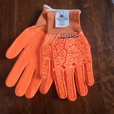 2 Pair MCR Safety Predator Impact 2 Gloves Large Hi Visibility PD3950L NEW - Thumbnail 2