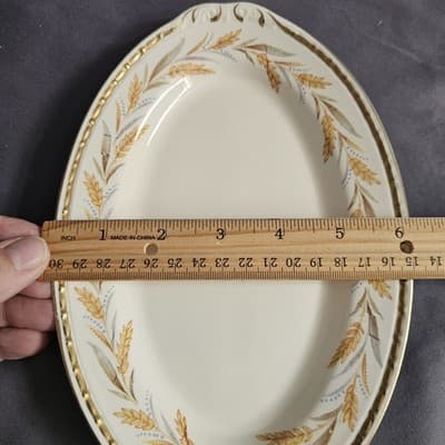 Homer Laughlin Eggshell Georgian Wheat Harvest Small Serving Platter Celery - Thumbnail 7