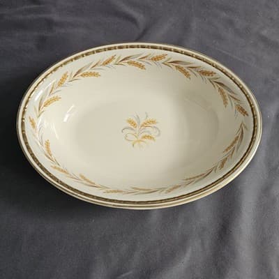 Homer Laughlin Eggshell Georgian Wheat Harvest Serving Bowl 9.5" x 7" - Thumbnail 4