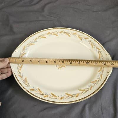 Homer Laughlin Eggshell Georgian Wheat Harvest Large Serving Platter 10.5"x13" - Thumbnail 4