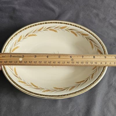 Homer Laughlin Eggshell Georgian Wheat Harvest Serving Bowl 9.5" x 7" - Thumbnail 8