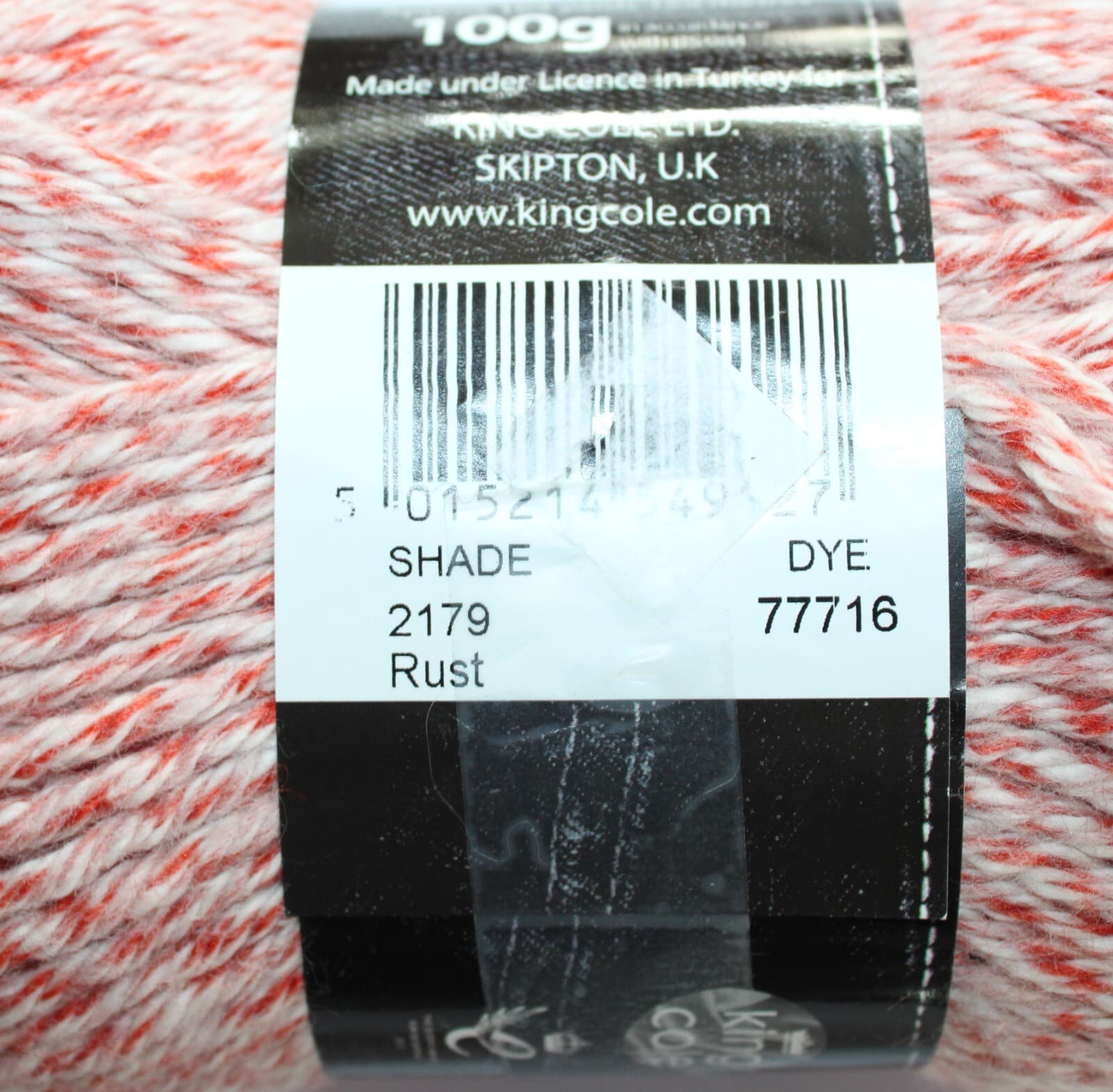 King Cole Authentic Cotton Mix Chunky 50% cotton 50% Premium Acrylic rust white - Thumbnail 5