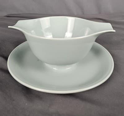 Vintage Homer Laughlin Jubilee Celadon Green Gravy /Sauce Boat w/Under Tray HLC - Thumbnail 3