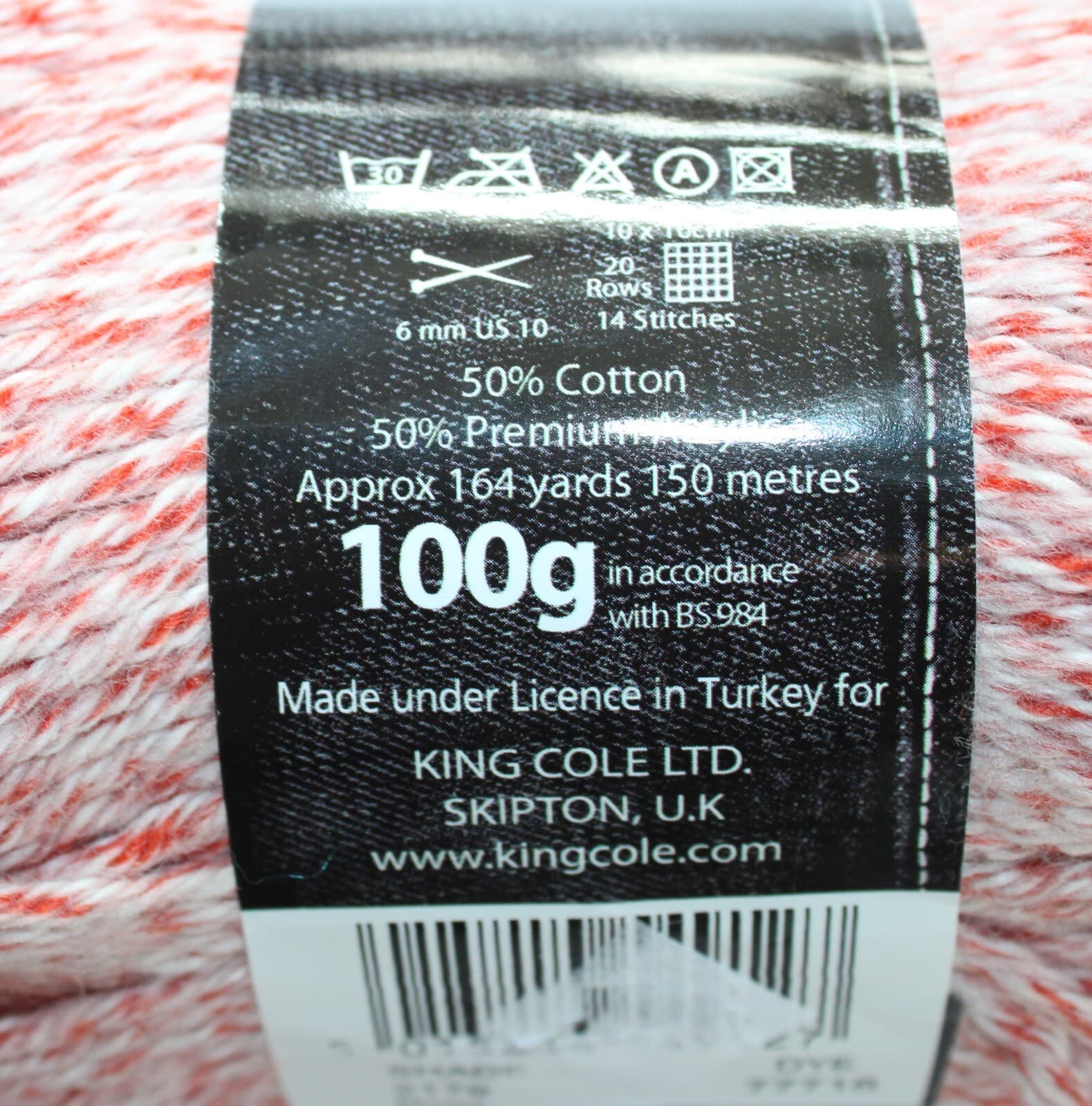 King Cole Authentic Cotton Mix Chunky 50% cotton 50% Premium Acrylic rust white - Thumbnail 4