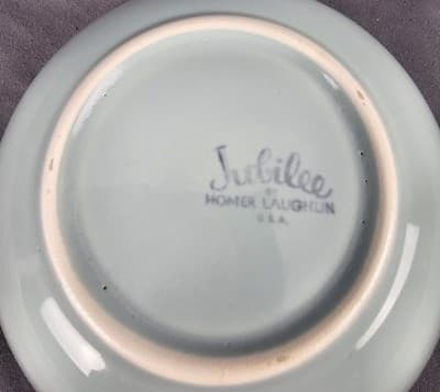 Homer Laughlin Jubilee Fruit Bowl 6.25" Celeron Green Vintage MCM - Thumbnail 5