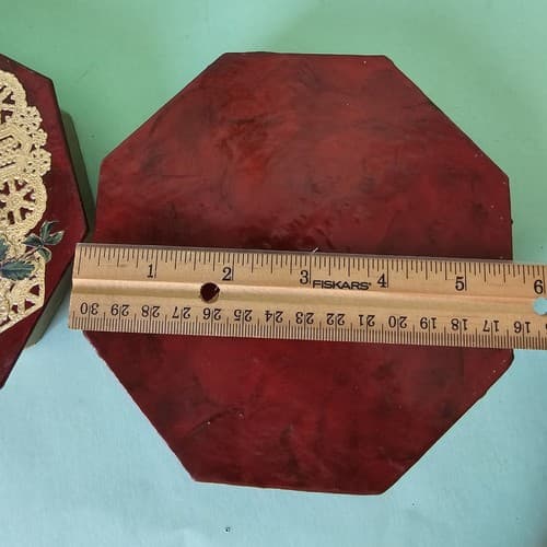 Vintage Decorative Christmas Box Octagon Santa - Thumbnail 7