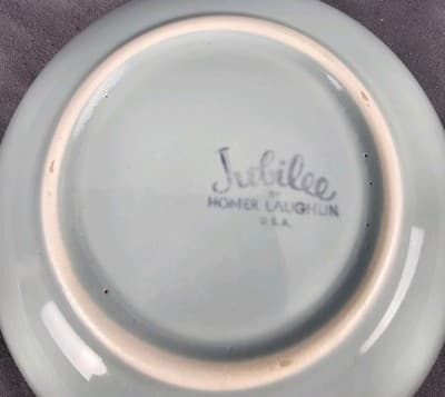 Homer Laughlin Jubilee Celadon Green Serving Bowl 8" Vintage USA - Thumbnail 5