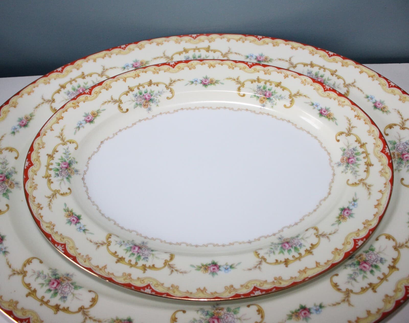 Vintage Noritake Fine China Oradell 588 Serving Bowl & 2 Serving Platters - Thumbnail 2