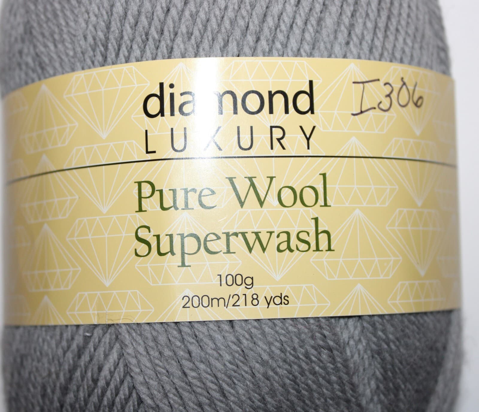 4 Diamond Luxury Pure Wool Superwash Yarn, 100% Wool, Col 914 Gray 100gr 218yd - Thumbnail 3