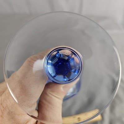 Set/2 Blue Water Goblets Avon American Blue Classics Elegant France Vintage EUC - Thumbnail 7