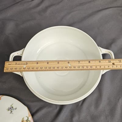 EPIAG Czechoslovakia Bridal Rose (White) 1930s Covered Serving Bowl Veg. Soup - Thumbnail 9