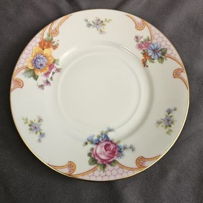 EPIAG Czechoslovakia Bridal Rose (White) 1930s Flat-Bottom Cup & Saucer 5522 - Thumbnail 4