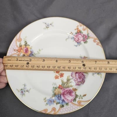 EPIAG Czechoslovakia Bridal Rose (White) 1930s Salad Plates 7.75" Set of 2 - Thumbnail 2