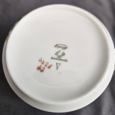 EPIAG Czechoslovakia Bridal Rose (White) 1930s Flat-Bottom Cup & Saucer 5522 - Thumbnail 10