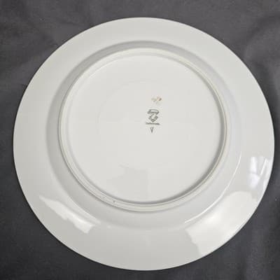 EPIAG Czechoslovakia Bridal Rose (White) 1930s Dinner Plate 10" - Thumbnail 3
