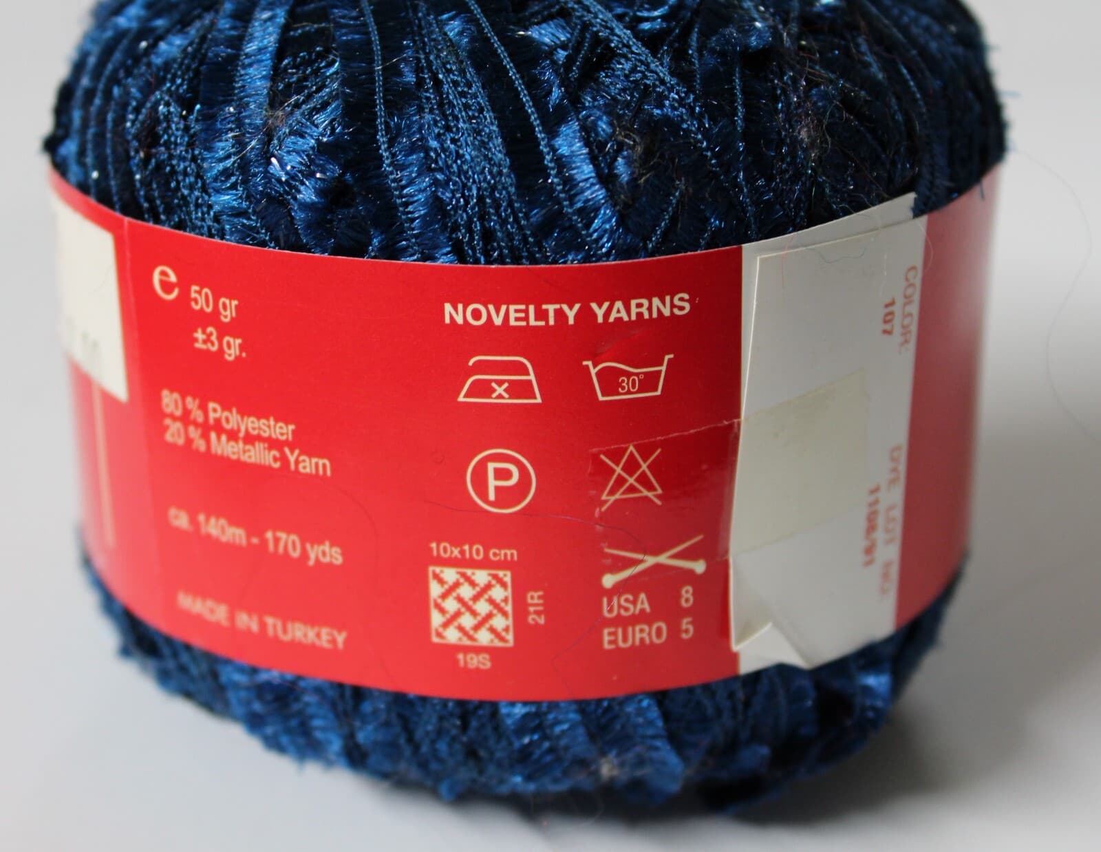 Yarn Tokyo Feza Metalic, 80% Polyester 20% Meta 50gr. 107 Blue - Thumbnail 3
