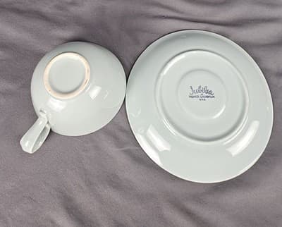 Vintage Homer Laughlin Jubilee Celadon Green Teacup And Saucer Set HLC USA - Thumbnail 5
