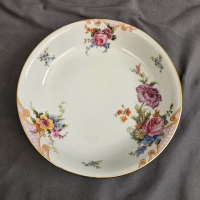 EPIAG Czechoslovakia Bridal Rose (White) 1930s Soup Salad Bowls 7.5" set of 2 - Thumbnail 2