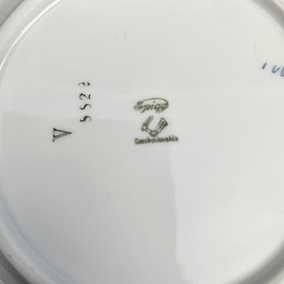 EPIAG Czechoslovakia Bridal Rose (White) 1930s Bread Dessert Plates 6.25" Set/2 - Thumbnail 4