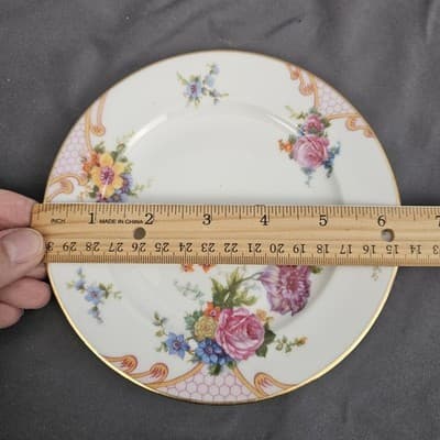 EPIAG Czechoslovakia Bridal Rose (White) 1930s Bread Dessert Plates 6.25" Set/2 - Thumbnail 2