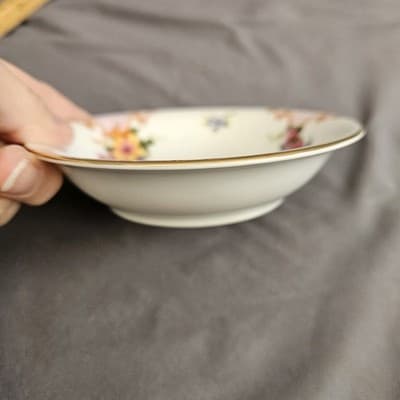 EPIAG Czechoslovakia Bridal Rose (White) 1930s Fruit Bowls 5.25" Dessert Set/4 - Thumbnail 3