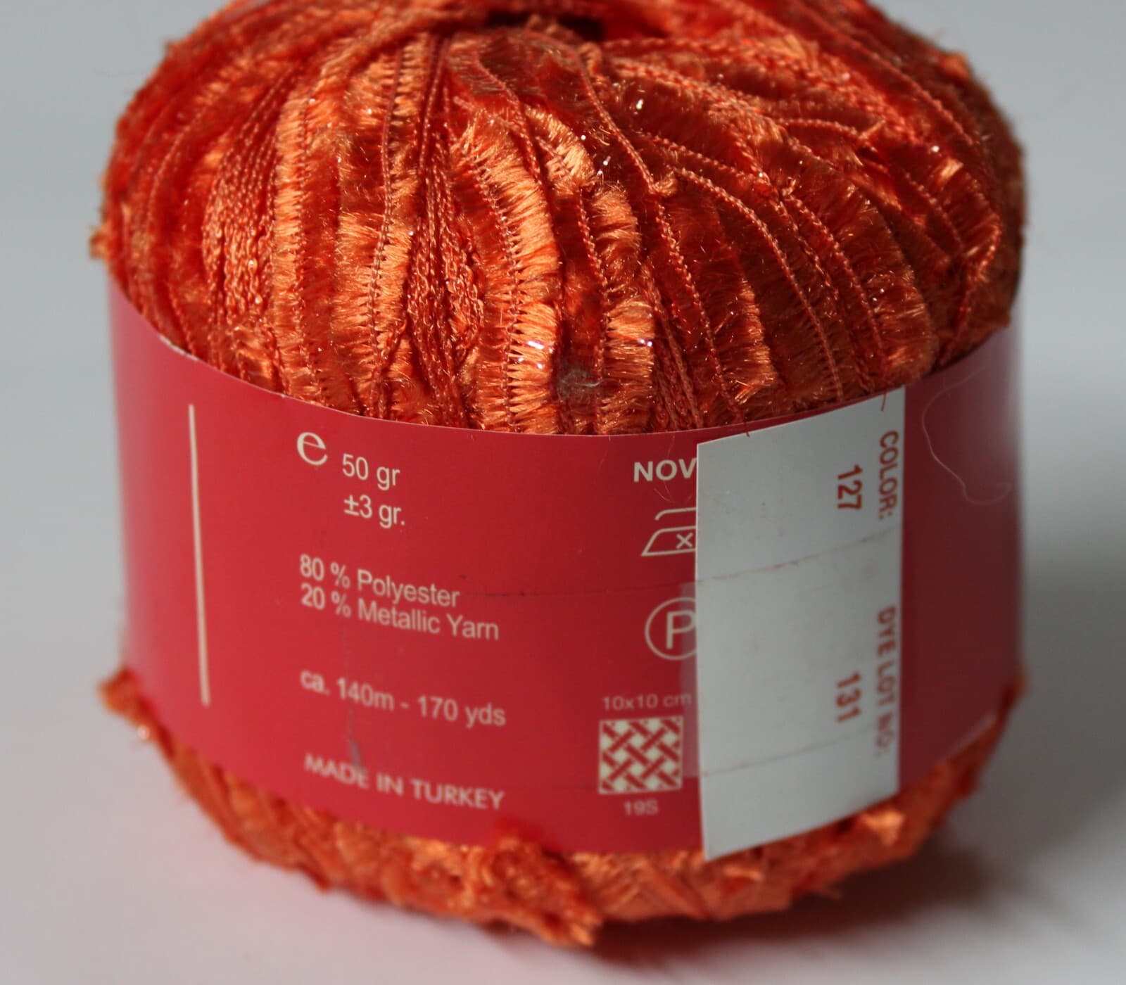 Yarn Tokyo Feza Metalic, 80% Polyester 20% Meta 50gr. 127 Orange - Thumbnail 3