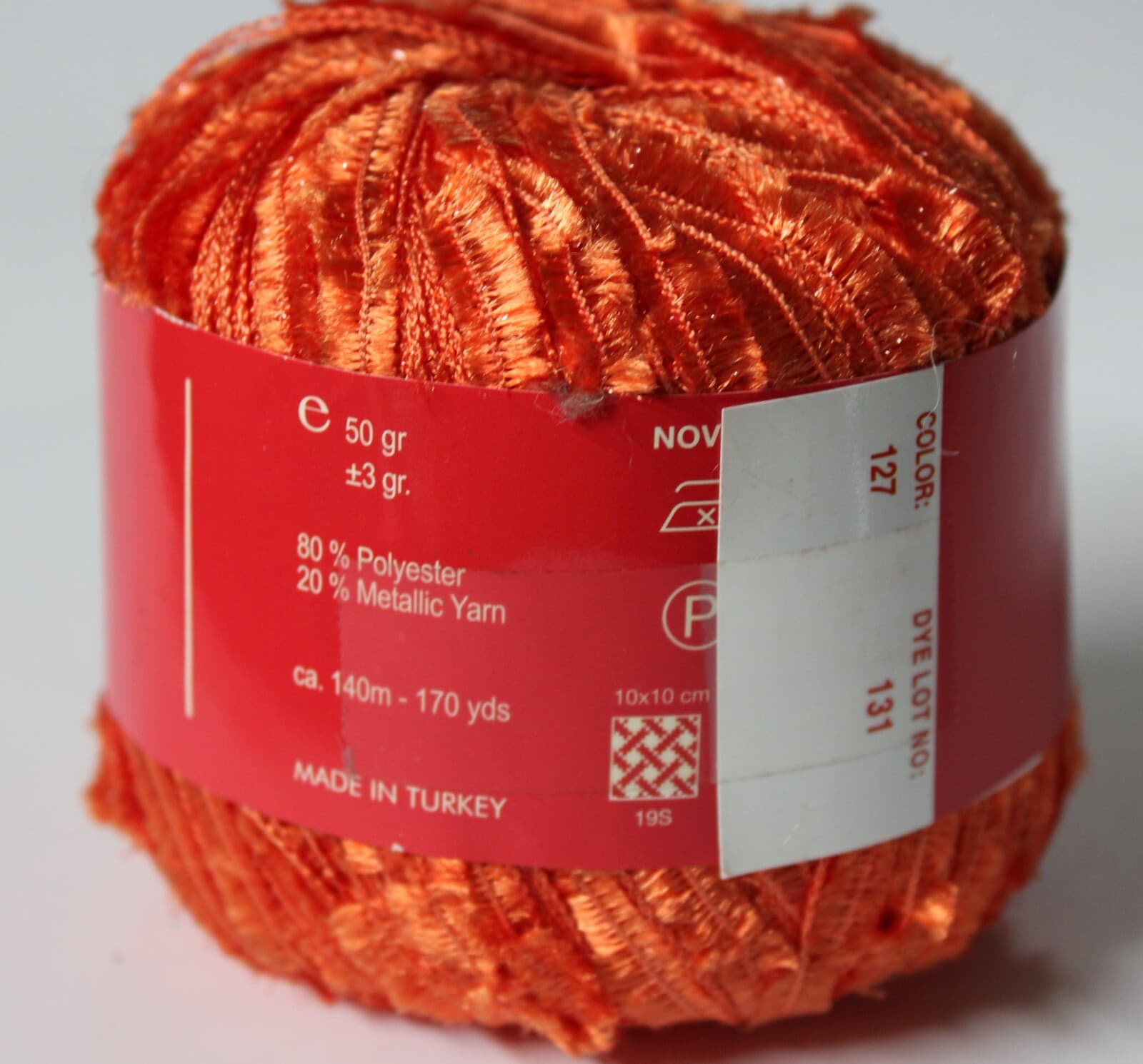 Yarn Tokyo Feza Metalic, 80% Polyester 20% Meta 50gr. 127 Orange - Thumbnail 4