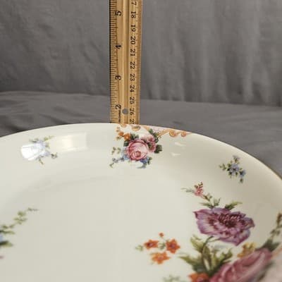EPIAG Czechoslovakia Bridal Rose (White) 1930s Soup Salad Bowls 7.5" set of 2 - Thumbnail 5
