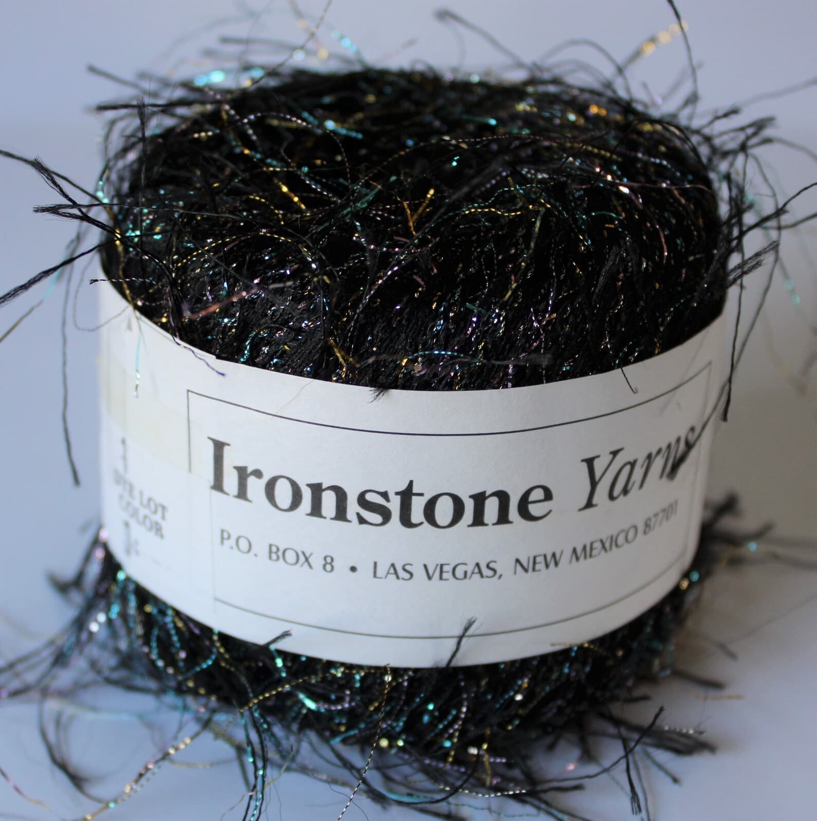Yarn IronStone Eyelash Novelty Yarn 30g 143yd Color 1 Black with Metalic - Thumbnail 2