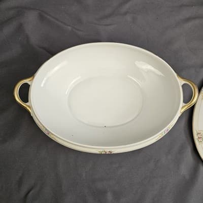 Noritake The Vitry Covered Vegetable Bowl & Lid Hand Painted Floral Gold Trim - Thumbnail 6