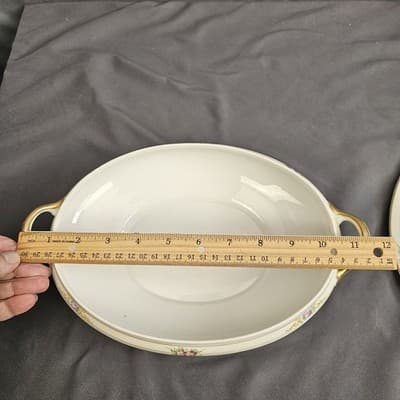 Noritake The Vitry Covered Vegetable Bowl & Lid Hand Painted Floral Gold Trim - Thumbnail 9