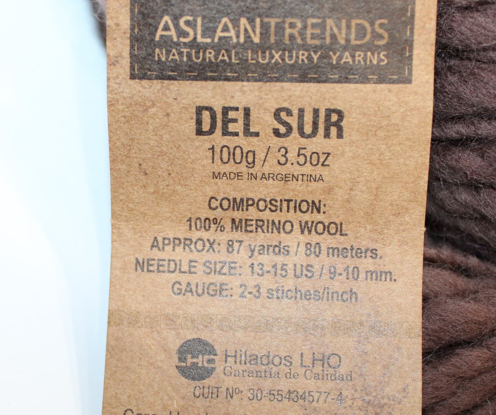 Aslan Trends Del Sur 100% Merino Wool Col 158 Brown 100gr, 87yd - Thumbnail 2