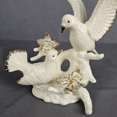Formalities Baum Bros Love Doves Birds Gold Trim Figurine - Thumbnail 2