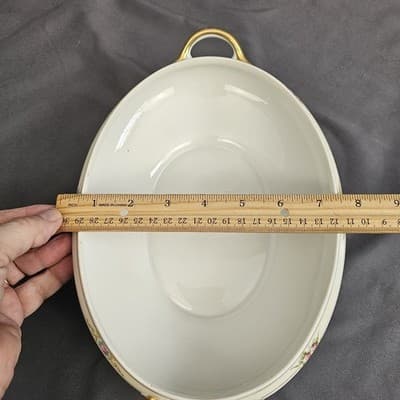 Noritake The Vitry Covered Vegetable Bowl & Lid Hand Painted Floral Gold Trim - Thumbnail 10
