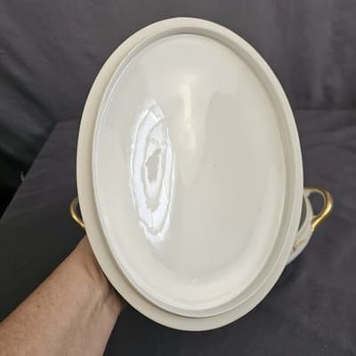 Noritake The Vitry Covered Vegetable Bowl & Lid Hand Painted Floral Gold Trim - Thumbnail 5