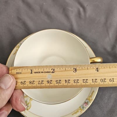 Noritake The Vitry Cup & Saucer Nippon Hand Painted Floral Gold Trim Coffee Tea - Thumbnail 9