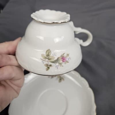 Royal Rose Fine China Luncheon Cup & Saucer Japan Roses Coffee Tea - Thumbnail 6