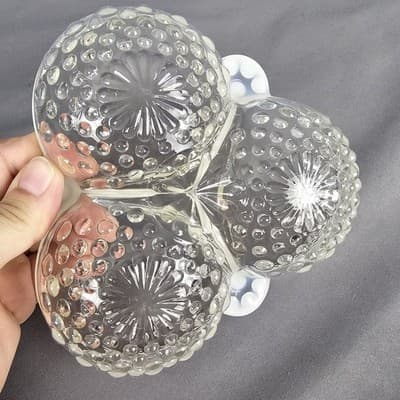 Anchor Hocking Moonstone Opalescent Hobnail 3 Section Divided Condiment Dish - Thumbnail 3