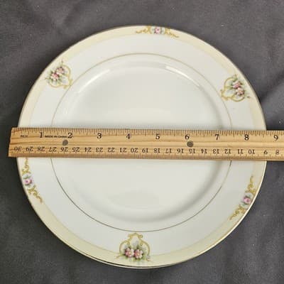 Noritake The Vitry Salad Plate 8.5" Nippon Hand Painted Floral Gold Trim Set /7 - Thumbnail 2