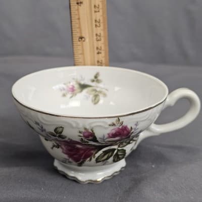 Royal Rose Fine China Luncheon Cup & Saucer Japan Roses Coffee Tea - Thumbnail 9