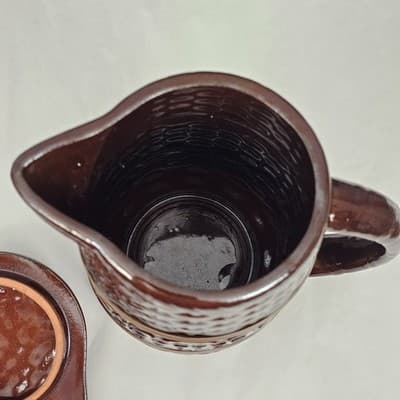 Betson Brown Glazed Stoneware Coffee Pitcher w Lid - Thumbnail 5