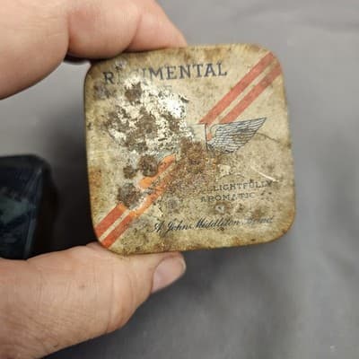Vintage 2 Small Plug Smoking Tobacco Metal Tins Edgeworth & John Middleton - Thumbnail 4
