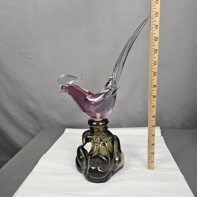 VTG Murano Glass GIROLAMO LUXARDO Cherry Wine Pheasant Topped Decanter, Italy - Thumbnail 10